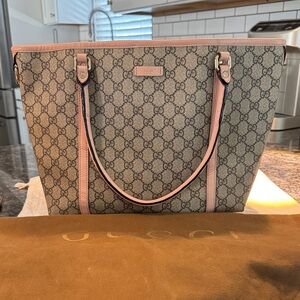 Gucci Pink and Monogram Women's Tote Bag
